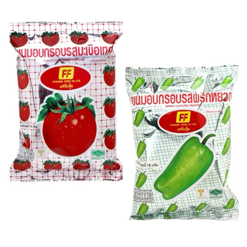 FF TOMATO FLAVOURED CRACKERS | PAPRIKA FLAVOURED CRACKERS 58G [HALAL]