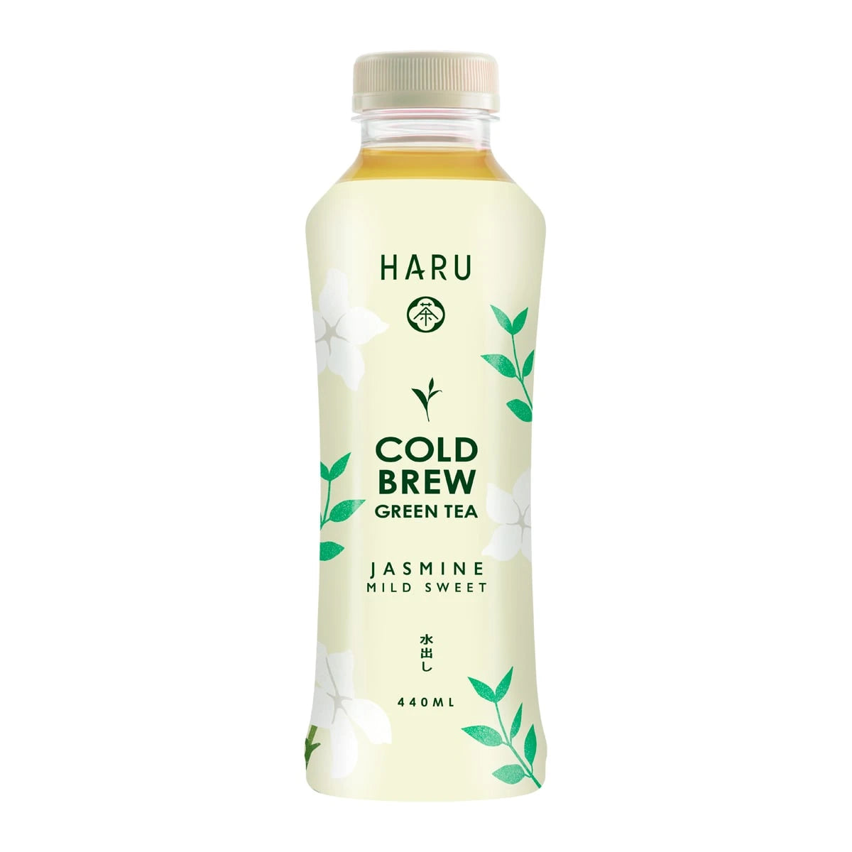 HARU COLD BROWN GREEN TEA JASMINE | MILD SWEET | NATURAL NO SUGAR 440ML