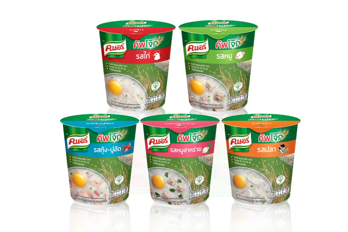 KNORR CUP JOK BRAND PORK | PORK&SEAWEED | CHICKEN | FISH | CORN CHEESE 32G