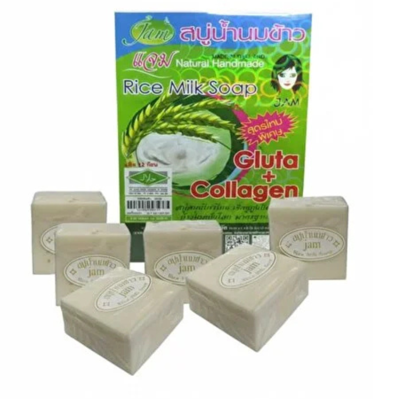 Jam Rice Milk Soap with Whitening Gluta + Collagen 12PCS
