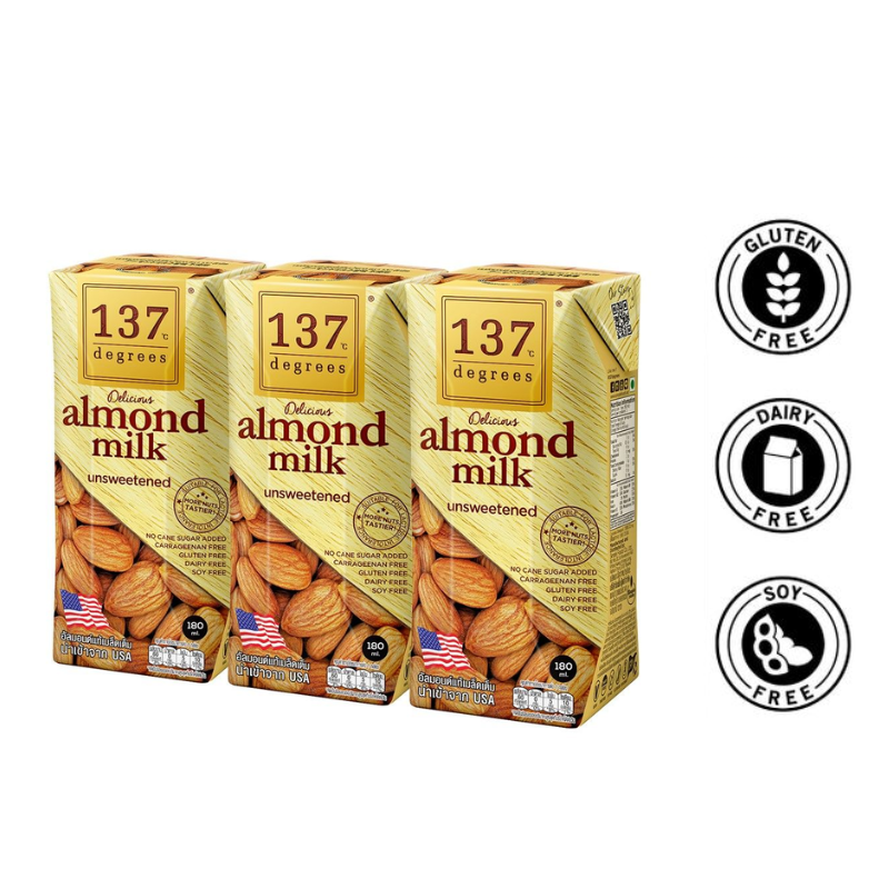 137 Degrees  [180ml x3S]Almond Milk Unsweetened | Macadamia | walnut | Pistachio