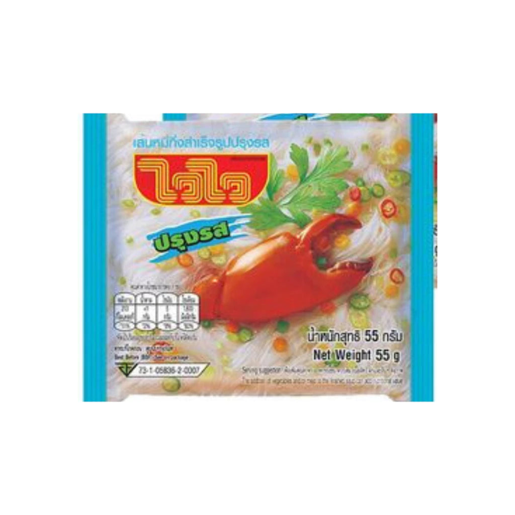 Wai Wai Brand Instant Rice Vermicelli Crab Flavour 55G x 5 Packs