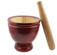 DD WOODEN MORTAR + STICK (SET)